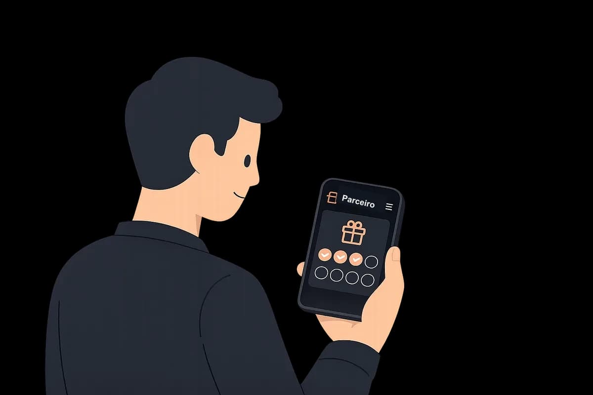 Persona usando Parceiro en su teléfono